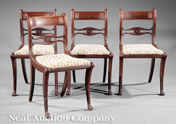 A Set of Four American Classical Carved