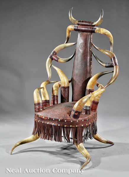 A Rare Antique American Horn Armchair 1419ee
