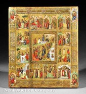 A Russian Orthodox Icon of Scenes 141a9c
