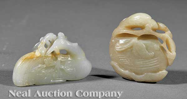 Two Antique Chinese Carved Jade 141da5