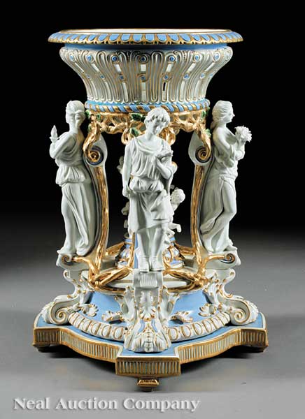 A Monumental Gilt Porcelain Figural 141eec