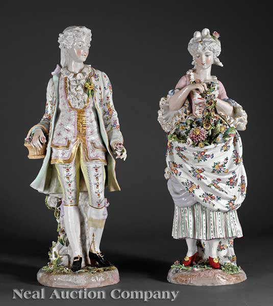 Two Continental Polychrome Porcelain 141f93