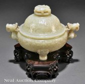 A Chinese Yellow Jade Tripod Covered 142116