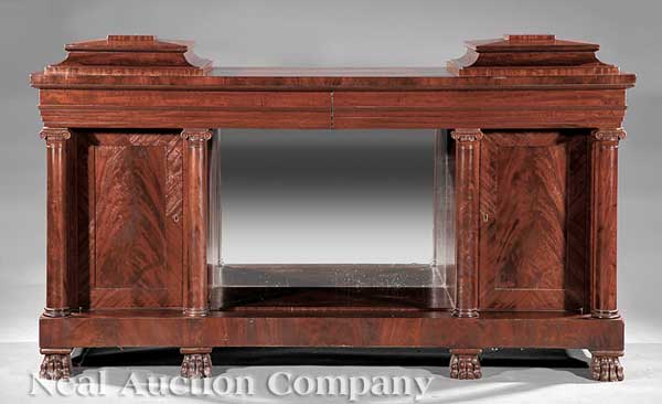 An American Classical Carved Mahogany Sideboard