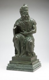 A Continental patinated bronze figure