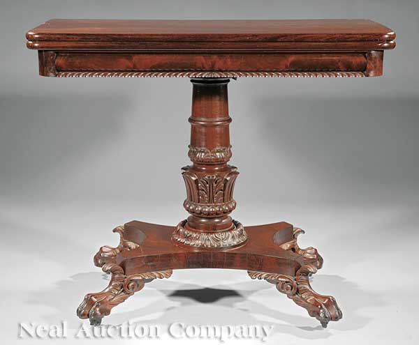 An American Classical Carved Mahogany Games