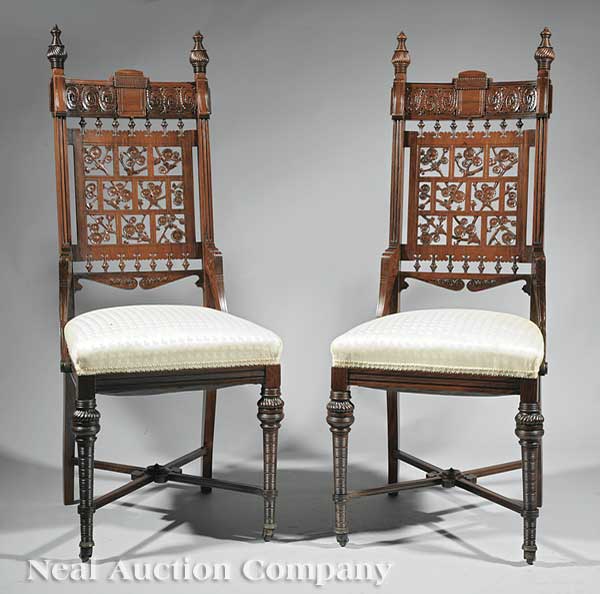 A Pair of American Aesthetic Carved 14012b