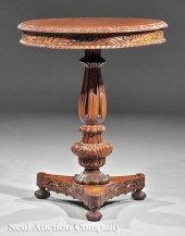 An Anglo-Indian Carved Rosewood Table