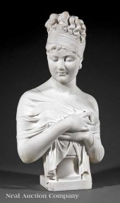 A French Statuary Marble Bust of Mme.