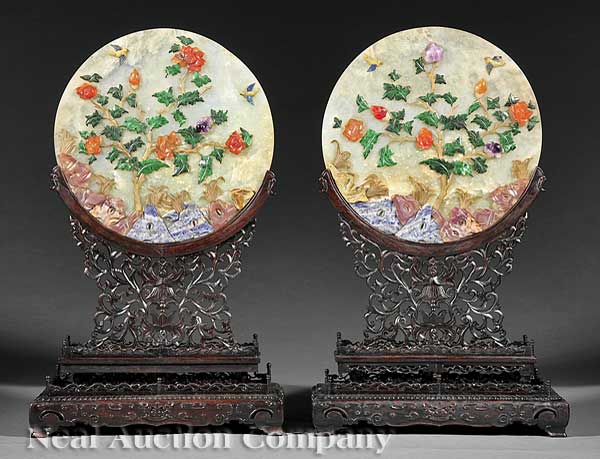 A True Pair of Chinese Hardstone 14057c