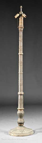 An Asian Bronze Standing Lamp cylindrical 1405ae