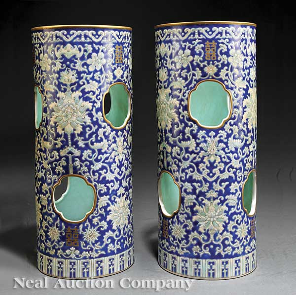 A Pair of Chinese Blue Ground Porcelain 140864