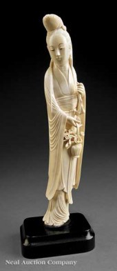 A Chinese Ivory Figure of a Beautiful