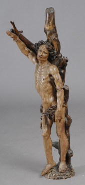 CONTINENTAL CARVED POLYCHROME FIGURE 140c9a