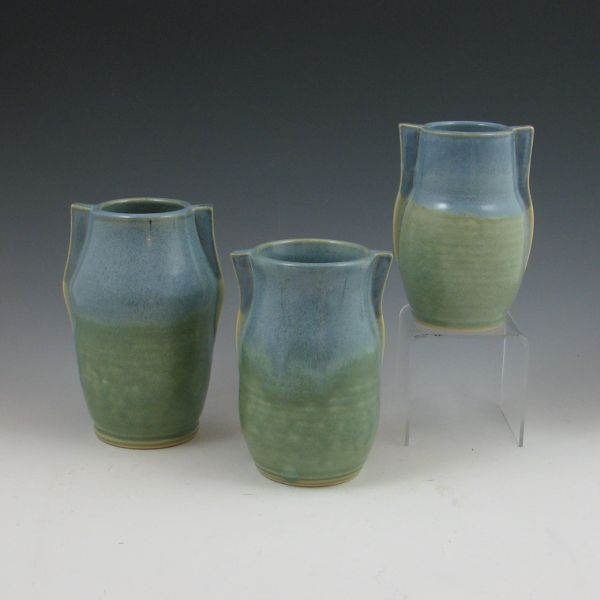 Three Seiz stoneware matte green 143d06