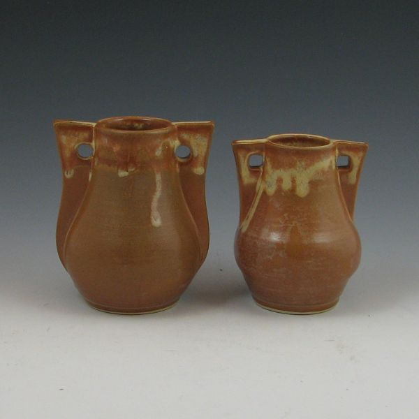 Two Seiz stoneware matte brown 143dcb
