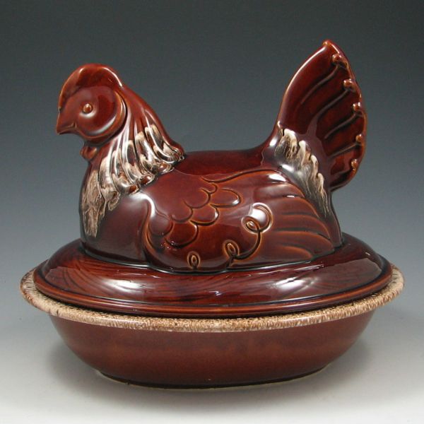 Hull Mirror Brown Chicken Covered 1442e1