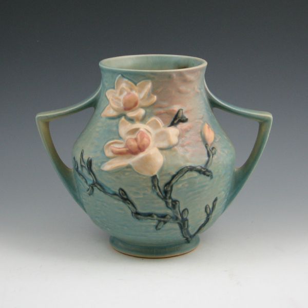 Roseville Magnolia handled vase 14454a