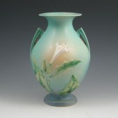 Roseville Thornapple vase in blue. Marked