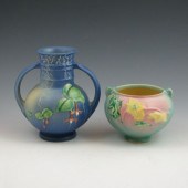 Roseville Fuchsia 891-6 vase in blue