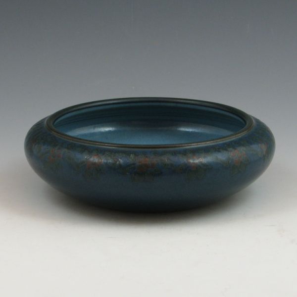 Marblehead Pottery semi-matte blue bowl with