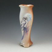 Rick Wisecarver vase with an owl sitting