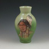 Rick Wisecarver vase with Native American