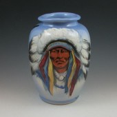 Rick Wisecarver vase with four Native
