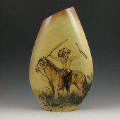 Rick Wisecarver vase with a Native American