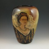 Rick Wisecarver vase with portrait of