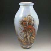 Rick Wisecarver floor vase with Native