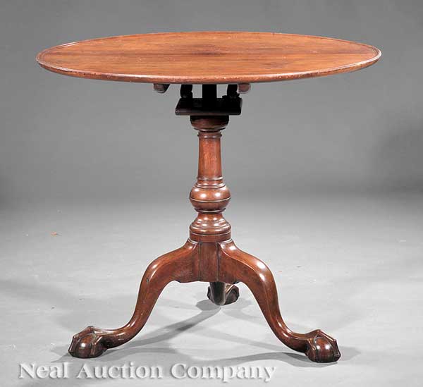 An American Chippendale Carved Walnut Tilt-Top
