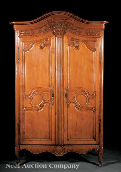 A Louis XV Carved Pine Armoire 14278a