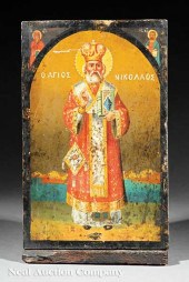 A Greek Orthodox Icon of Nikolaos 1427cc