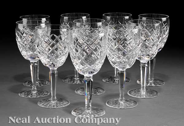 A Set of Ten Waterford Cut Crystal 142844