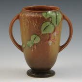 Roseville Fuchsia Handled Vase marked