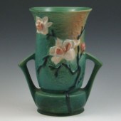 Roseville Magnolia Handled Vase marked