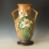 Roseville brown Magnolia vase. Marked