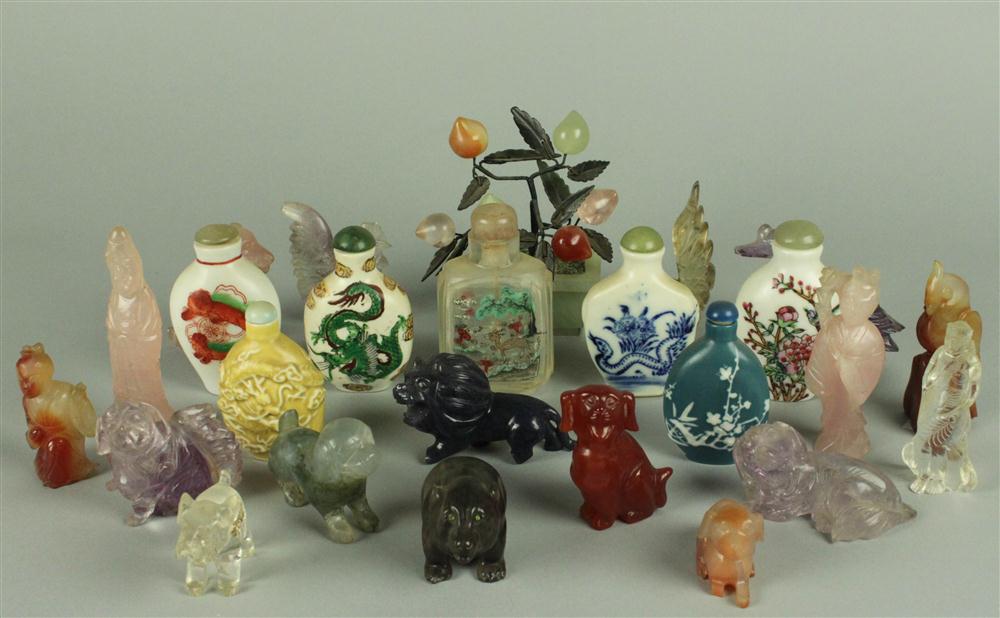 GROUP OF CHINESE GLASS HARDSTONE 145b04