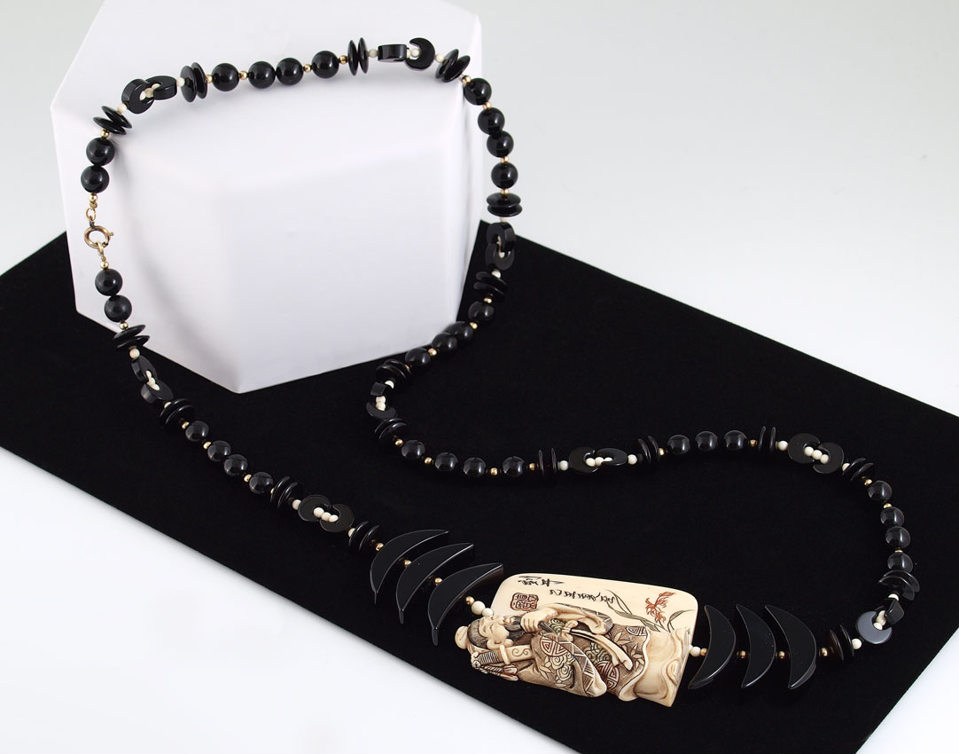ONYX AND IVORY NECKLACE: Necklace