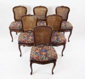 6 CANED FRENCH PROVINCIAL CHAIRS: Carved