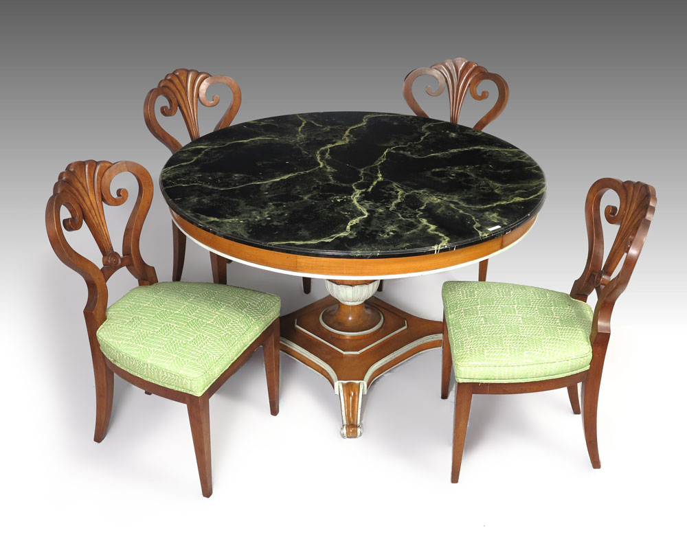 ITALIAN FAUX MARBLE TOP DINING 1460bf