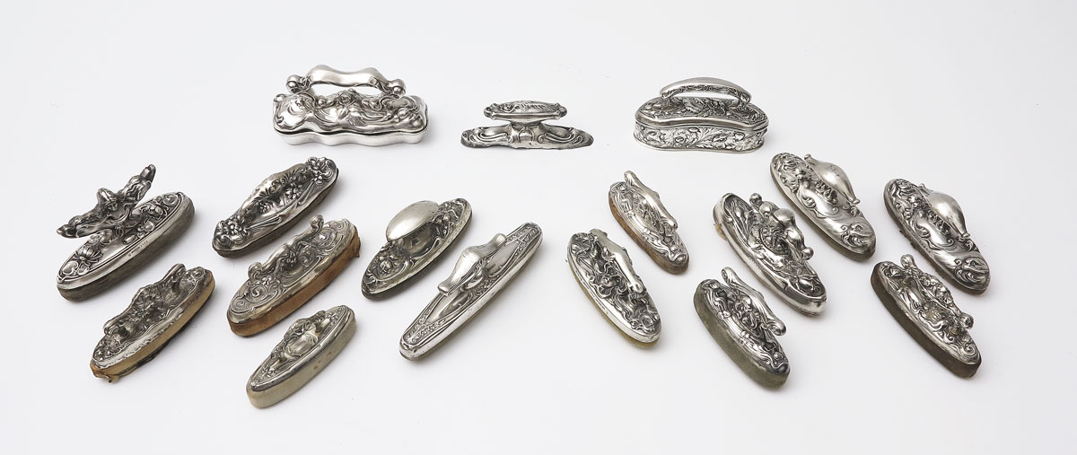 COLLECTION ART NOUVEAU STERLING NAIL BUFFERS: