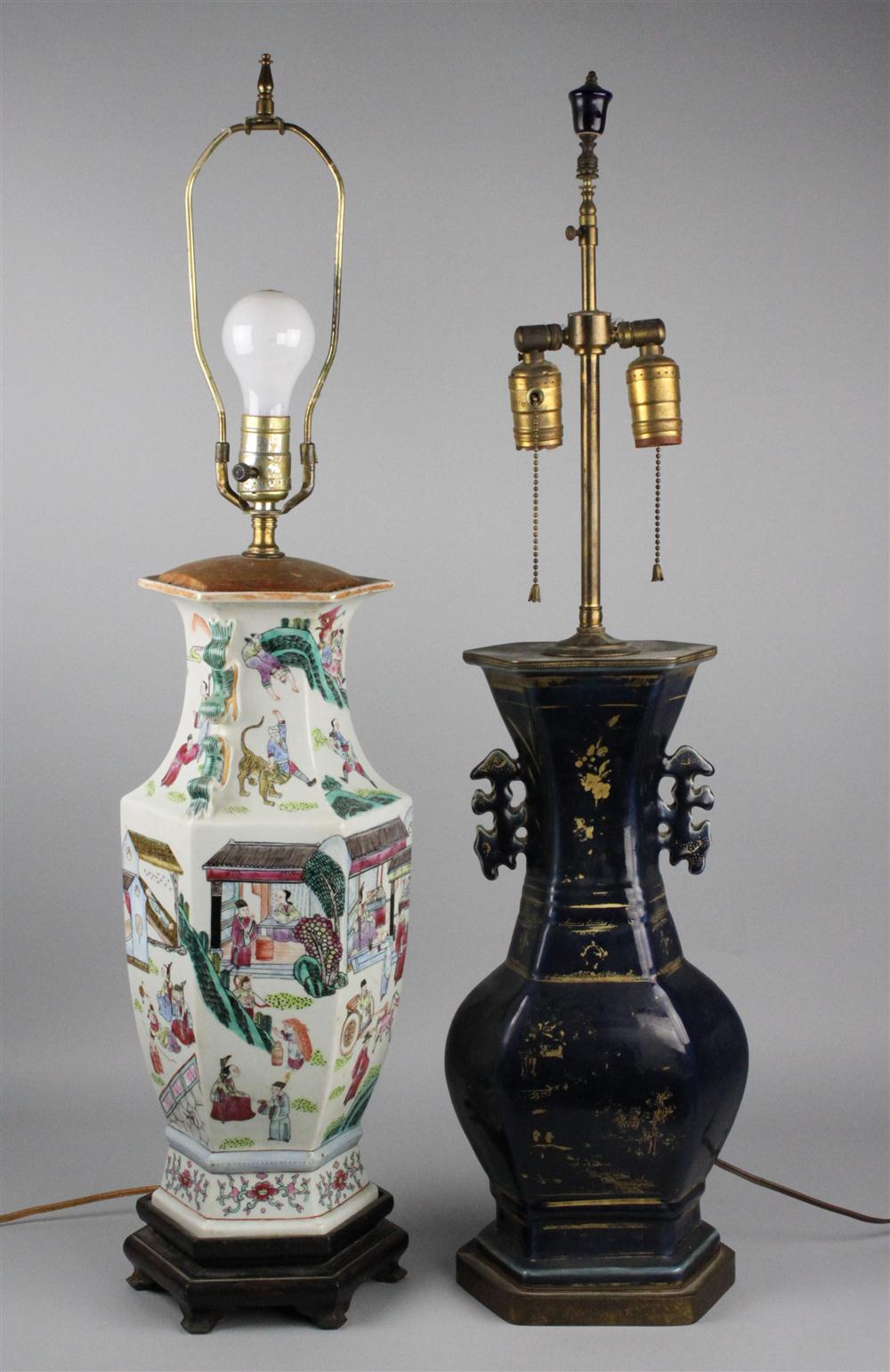 TWO CHINESE VASES NOW MOUNTED AS 146221