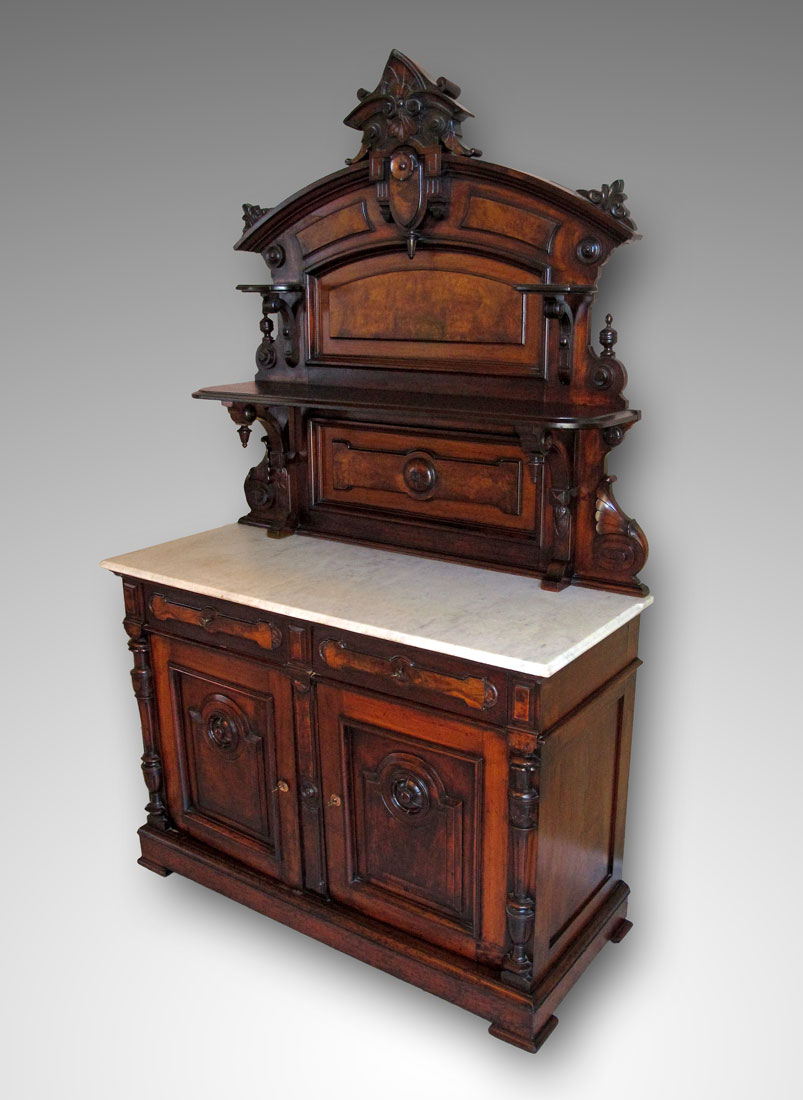 HIGH VICTORIAN MARBLE TOP SERVER: High Victorian