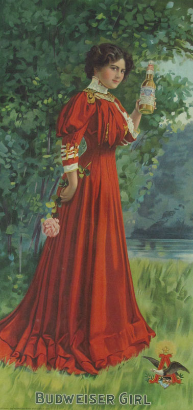 1907 BUDWEISER GIRL CHROMOLITHOGRAPH 146a5b