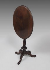 LATE 18TH CENTURY CARVED TILT TOP TABLE: