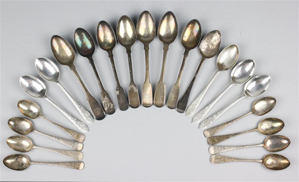 EIGHT ENGLISH SILVER COFFEE SPOONS 146d23