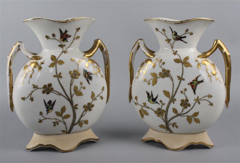 PAIR OF CONTINENTAL MOON VASES 146d56