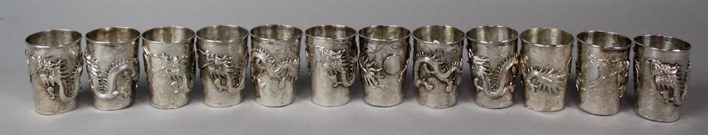 SET OF TWELVE CHINESE EXPORT SILVER 1471eb